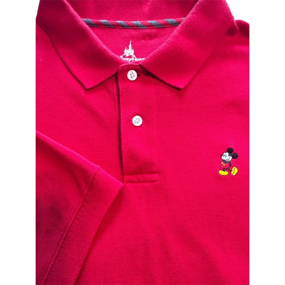 Mickey Mouse Polo Red Men's Size L Disney Parks